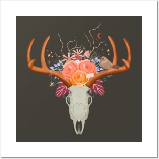 SKULL AND ROSES Posters and Art